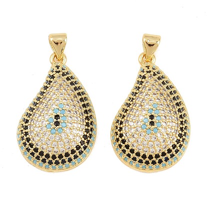 Латунные микро проложить кубического циркония подвески, слезинки, долговечный, стойки покрытие, без свинца и без кадмия