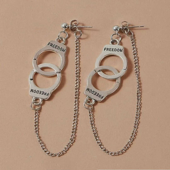 Наручники сплав панцирная цепь подвеска серьги-гвоздики