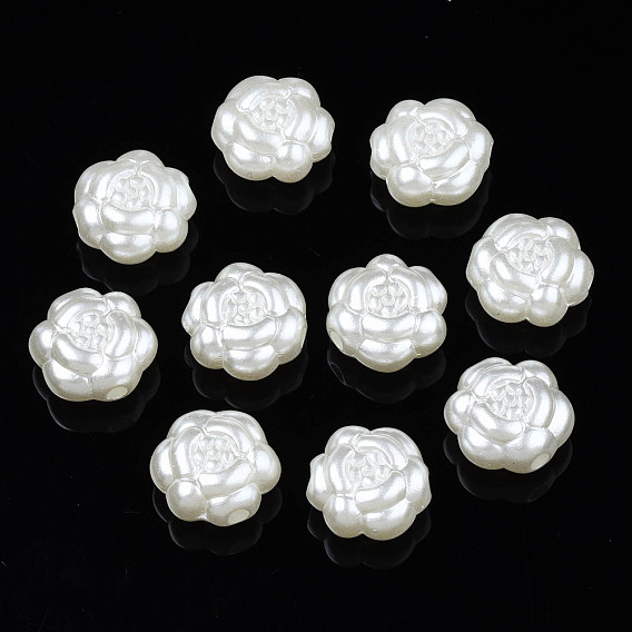 Perles de nacre en plastique ABS, fleur