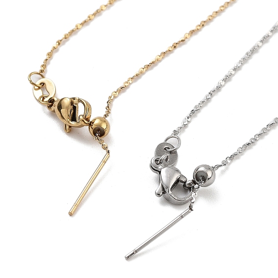 Ионное покрытие (IP) регулируемое 304 ожерелья из змеевидной цепи из нержавеющей стали, с силиконовыми бусинами