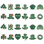 24Pcs 12 Styles Saint Patrick's Day Glitter Alloy Enamel Pendants, Light Gold