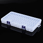 Rectangle Polypropylene(PP) Bead Storage Container, with Hinged Lid, for Jewelry Small Accessories