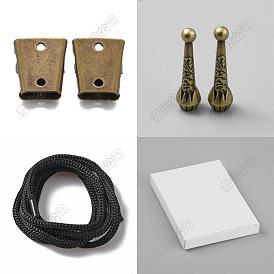 Kit de fabrication de cravates bolo à faire soi-même, y compris fermoir à glissière en fer, cordon d'alliage se termine, câblés en nylon