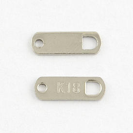 304 Stainless Steel Rectangle Shaped Chain Tabs, Chain Extender Connectors, 11x4mm, Hole: 1mm
