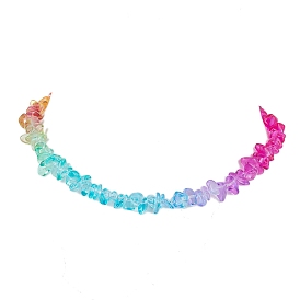 Rainbow Color Glass Chip Beaded Necklaces for Women