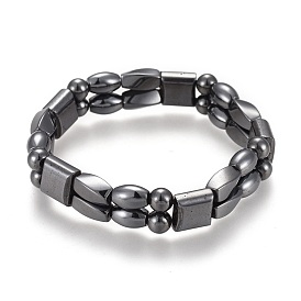 Magnetic Synthetic Hematite Stretch Bracelets