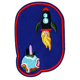 Computerized Embroidery Cloth Iron on/Sew on Patches, Costume Accessories, Rocket