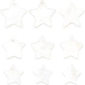 90Pcs 3 Style Freshwater Shell Pendants, Star