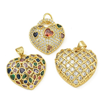 Подвески из кубического циркония с покрытием из латуни, без свинца и без кадмия, сердце