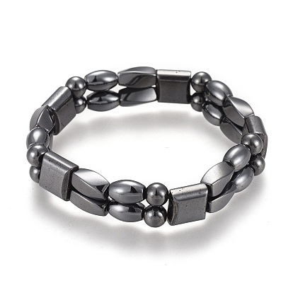 Magnetic Synthetic Hematite Stretch Bracelets