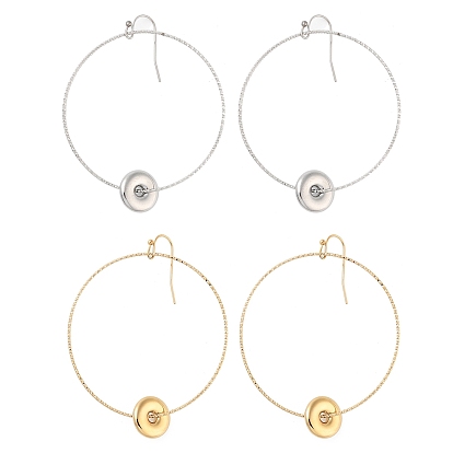 304 Stainless Steel Dangle Earrings for Women, Donut & Ring