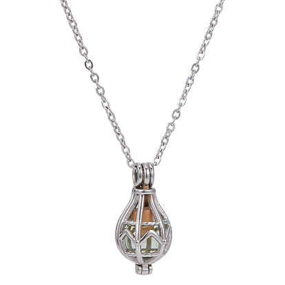 1 Кулон-урна для праха в форме капли из нержавеющей стали с подвеской из стекла