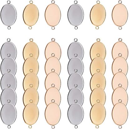 Наборы для самостоятельного изготовления соединительных элементов, включают вакуумное покрытие PVD 304 оправы для кабошонов из нержавеющей стали и кабошоны из прозрачного стекла, овальные