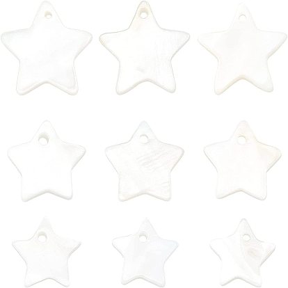 90Pcs 3 Style Freshwater Shell Pendants, Star