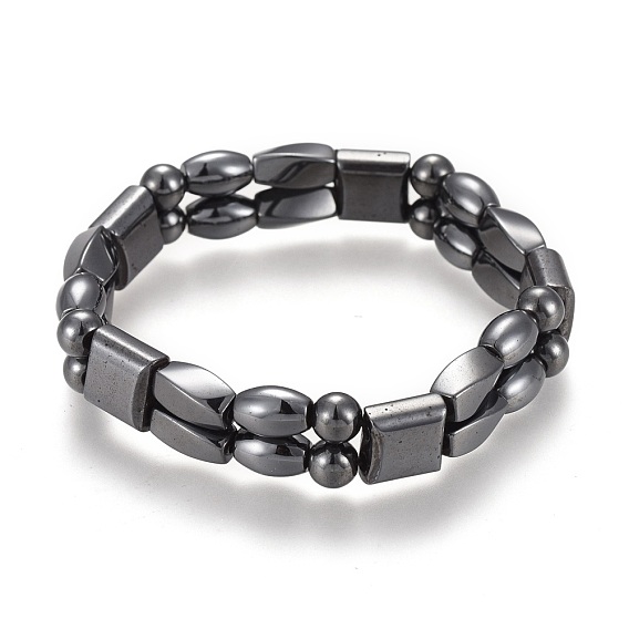 Magnetic Synthetic Hematite Stretch Bracelets