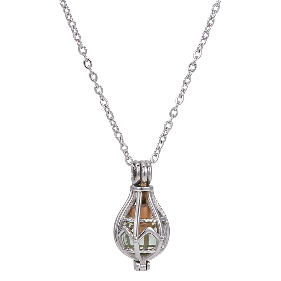 1 Кулон-урна для праха в форме капли из нержавеющей стали с подвеской из стекла