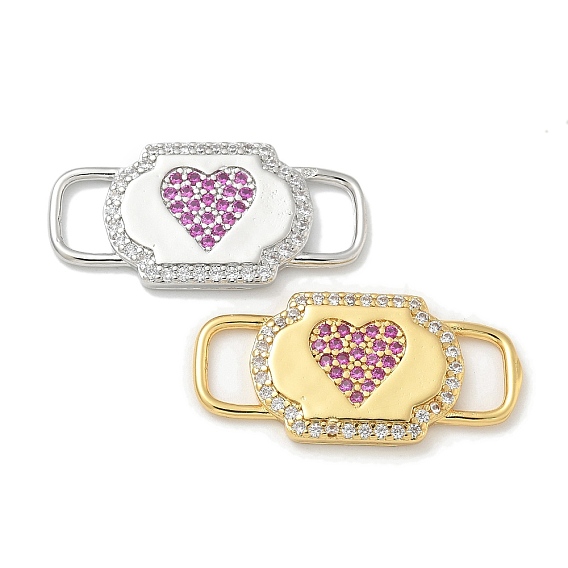 Стойка покрытие латунь микропаве прозрачный и орхидея кубический цирконий сердце маска соединительные подвески, долговечный, без свинца и без кадмия