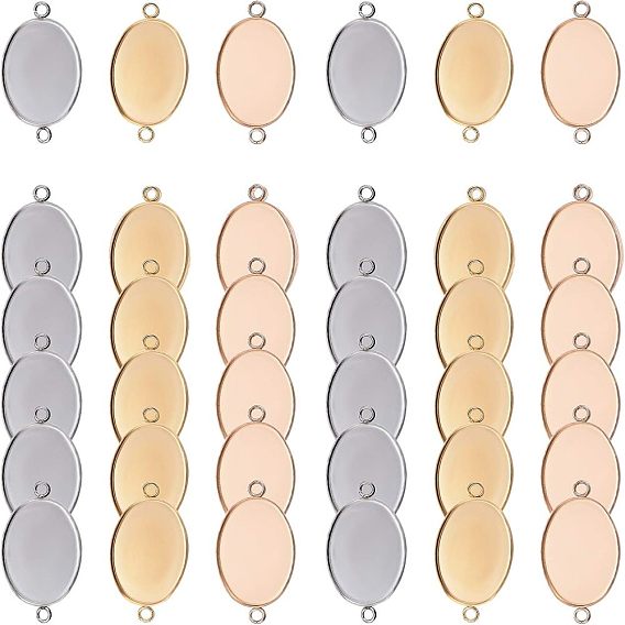 Наборы для самостоятельного изготовления соединительных элементов, включают вакуумное покрытие PVD 304 оправы для кабошонов из нержавеющей стали и кабошоны из прозрачного стекла, овальные