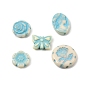 Painted Opaque Acrylic Beads, Cameo Beads, Sky Blue