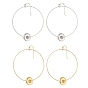 304 Stainless Steel Dangle Earrings for Women, Donut & Ring