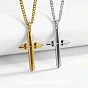Religion Cross 201 Stainless Steel Pendant 304 Stainless Steel Twisted Chain Necklaces