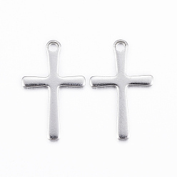 Ion Plating(IP) 304 Stainless Steel Charms, Cross Pendants