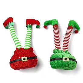 Рождественские украшения для ног эльфа из ткани, для украшения рабочего стола дома на рождественскую вечеринку