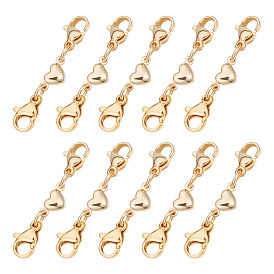 10шт 304 застежки-карабины из нержавеющей стали, с латунной сердца ссылкам