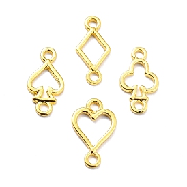 Open Back Bezel Connector Charms, For DIY UV Resin, Epoxy Resin, Pressed Flower Jewelry, Golden, Poker