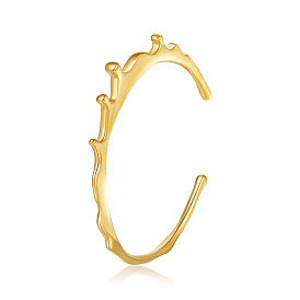 Minimalist Irregular Gold-plated Open-ended Bracelet - Fade-resistant Titanium Steel, Cool and Simple.