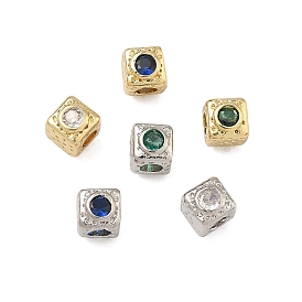 Куб латунные микро проложить кубического циркония бусы, долговечный, стойки покрытие, без свинца и без кадмия