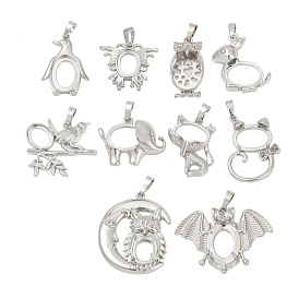 Сеттинги для кулона (кабошонов), латунь , настройки открытой спины, животных серии, платина