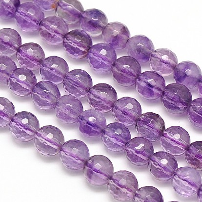 Natürlichen Amethyst runde Perle Stränge, facettiert