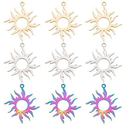 18 шт. 3 цвета 304 подвески из нержавеющей стали, солнце