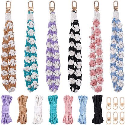 DIY Jewelry Making Kits, Including 44M 7 Colors Cotton String Threads for Crafts Knitting Making, with 6Pcs Alloy Swivel Clasps