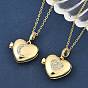 Латунные микропаве прозрачные кубические цирконии сердце медальон кулон ожерелья для женщин, реальный 18 k позолоченный