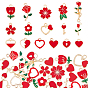 96Pcs 16 Style Alloy Enamel Pendants, Light Gold