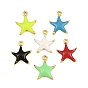 Brass Enamel Pendants, Starfish Charms, Rack Plating, Long-Lasting Plated, Lead Free & Cadmium Free, Real 18K Gold Plated