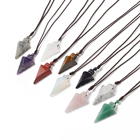 Gemstone Arrow Pendant Necklace for Women