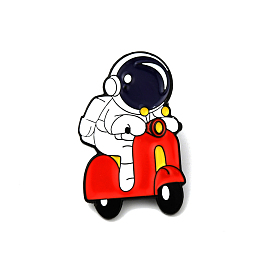 Космонавт едет на мотоциклетной эмалевой булавке, брошь космонавта из сплава эмали для рюкзака, электрофорез черный