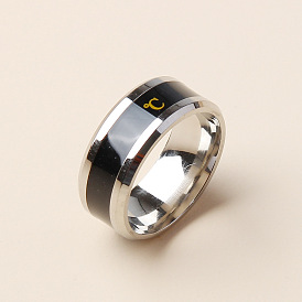 Stylish Black Stainless Steel Color-changing Couple Ring by LIMENG Jewelry