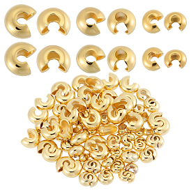 120шт 3 стили латунные обжимные бусины чехлы, долговечный