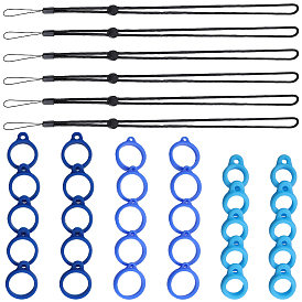 6 регулируемый ремешок на шею из полиэстера, для ручки, телефон, держатель значка, с силиконовой подвеской в стиле 3