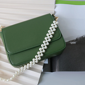 Sac bandoulière chaine résine perles imitation perles, avec des agrafes métalliques, pour accessoires de remplacement de sangles de sac