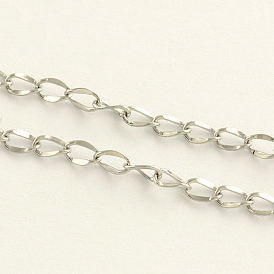 304 Stainless Steel Curb Chains, with Spool, Soldered