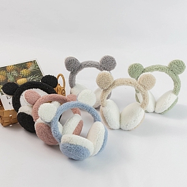 Cache-oreilles bandeau ajustable pour enfants en laine, cache-oreilles d'hiver en plein air à oreille d'ours