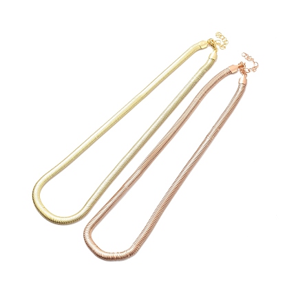 Rack Plating Brass Herringbone Chains Necklace for Men Women, Cadmium Free & Lead Free