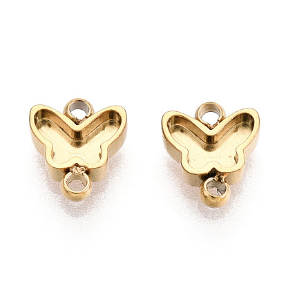 304 оправы для кабошонов из нержавеющей стали, бабочка, ионное покрытие (ip)