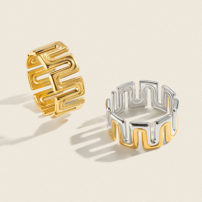 304 Stainless Steel Cuff Open Rings for Women