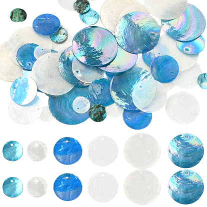 60 шт. 6 плоские круглые подвески из ракушек капиз